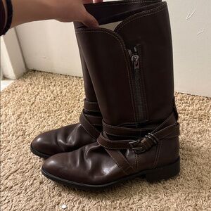 Brown Leather mid-calf Boots